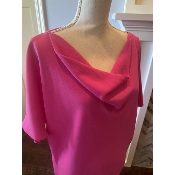 Trina Turk Soft Draped Neck Loose Fit Pink Dress Flowy and Feminine Size Large - Picture 2 of 11